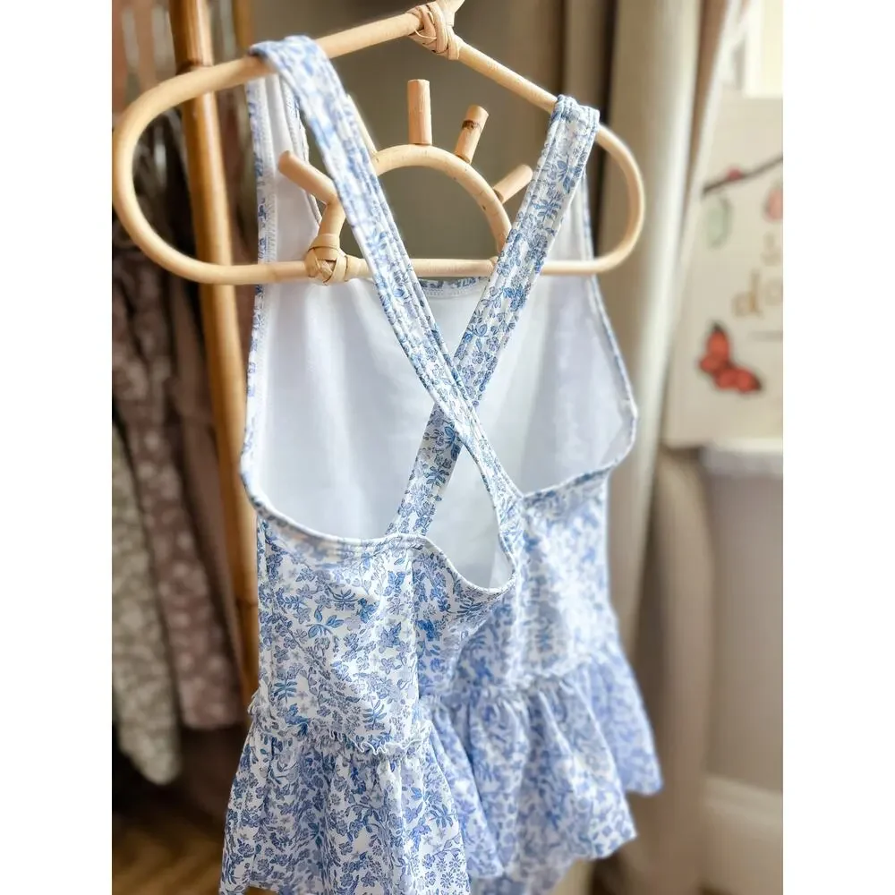 Made Of Meadow Flowers Crisscross Back Floral Peplum Swimsuit